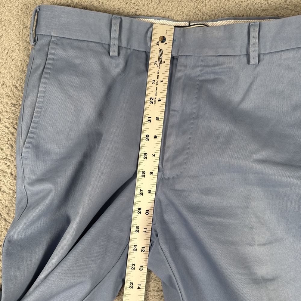 Peter Millar Pants Mens 32x30 Blue Flat Front Chino Raleigh Washed Twill - Picture 5 of 9
